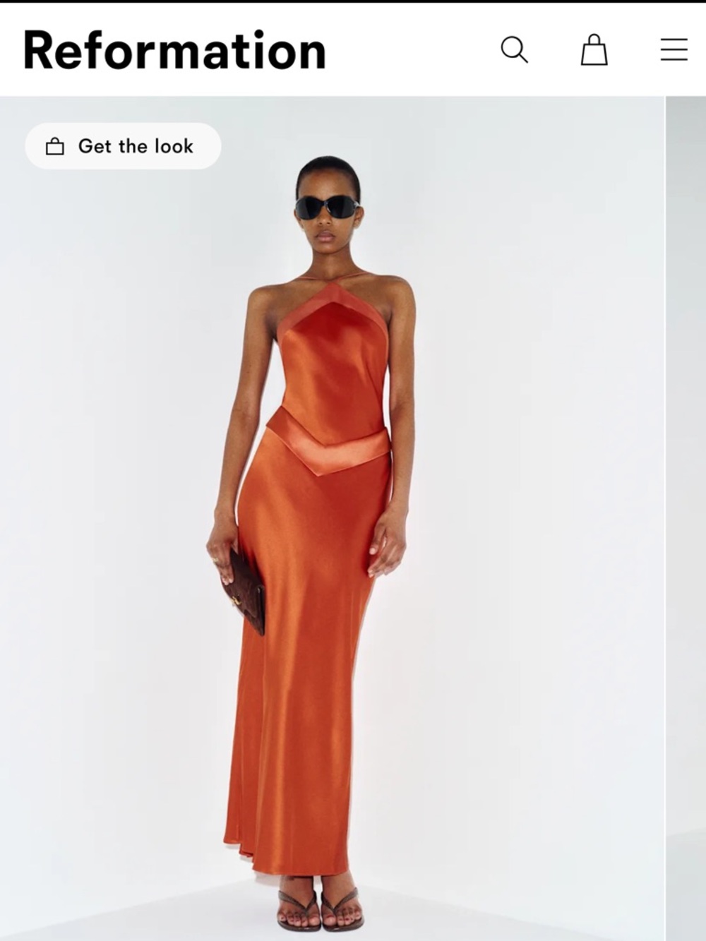 Reformation Jillian Silk Dress in Size 8 Chili Mango (Orange/Sunset)